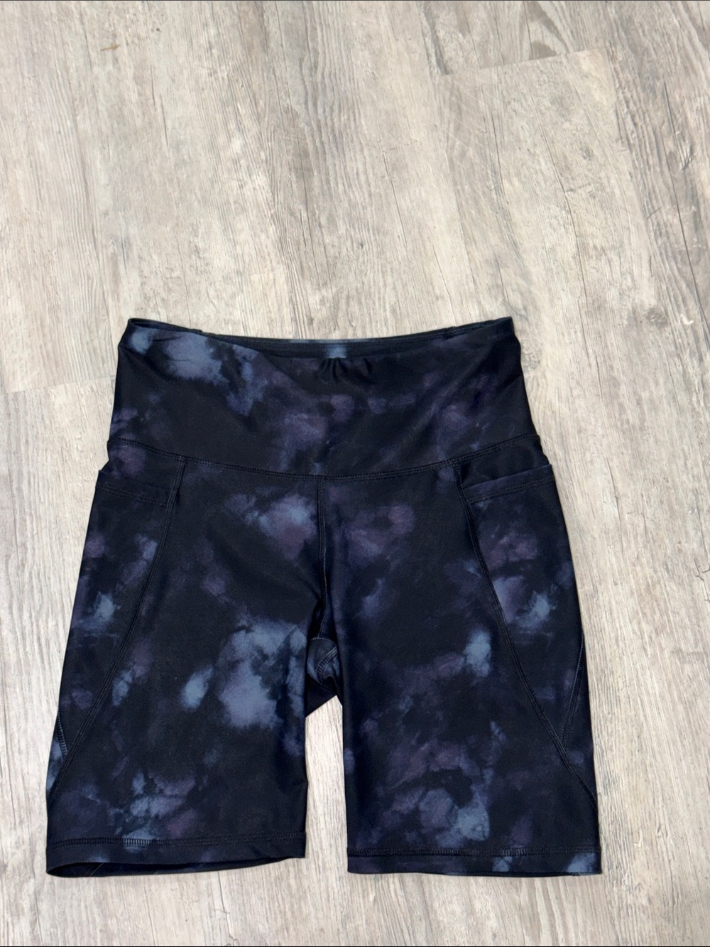Women’s Black/ Navy Tie-Dye Bike Shorts